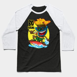 Big Kahuna Tiki Surfer Baseball T-Shirt